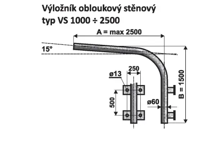 výložník VS1 - 1000  žárový zinek stěnový